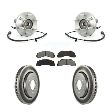 Front Hub Bearing Coated Brake Rotor Pads Kit For Ford F-150 Expedition Lincoln Navigator KBB-104363