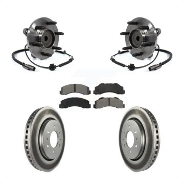 Front Hub Bearing Coated Brake Rotor Pads Kit For Ford F-150 Expedition Lincoln Navigator KBB-104364