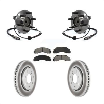 Front Hub Bearing Coat Brake Rotor Pad Kit For 2011-2014 Ford F-150 RWD With 7 Lug Wheels KBB-104365