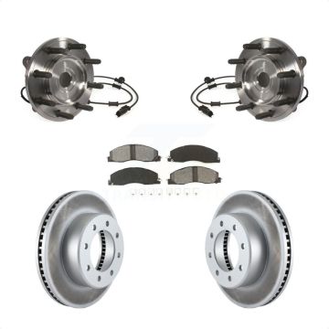 Front Hub Bearing Assembly Coated Disc Brake Rotors And Pads Kit For Ram 3500 2500 KBB-104367