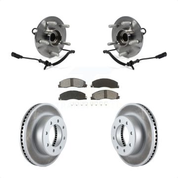 Front Hub Bearing Coated Disc Brake Rotor Pad Kit For 2012 Ram 1500 4WD With 8 Lug Wheels KBB-104373