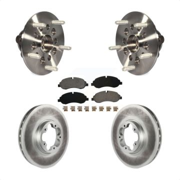 Front Hub Bearing Assembly Coated Brake Rotor & Pads Kit For Ford Transit-250 Transit-150 KBB-104374