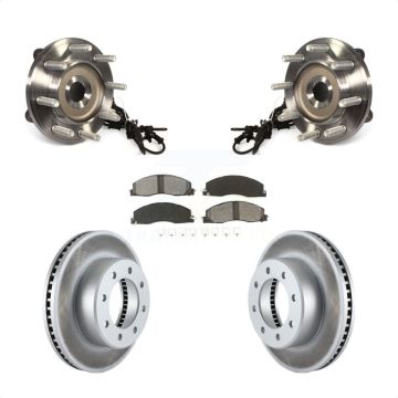 Front Hub Bearing Assembly Coated Disc Brake Rotors And Pads Kit For Ram 2500 3500 KBB-104380
