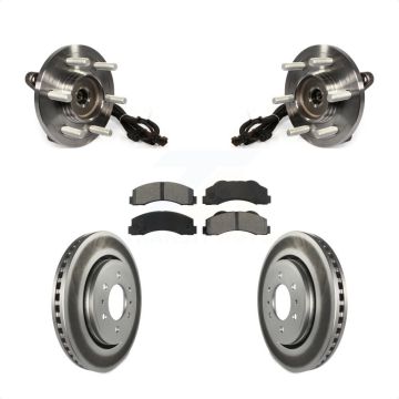 Front Hub Bearing Assembly Coated Disc Brake Rotors And Pads Kit For Ford F-150 KBB-104382