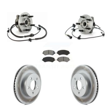 Front Hub Bearing Assembly Coated Disc Brake Rotors And Pads Kit For Jeep Liberty KBB-104384