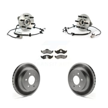 Front Hub Bearing Assembly Coated Disc Brake Rotors And Pads Kit For Dodge Dakota Durango KBB-104388
