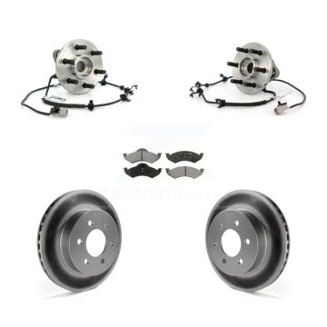 Front Hub Bearing Coat Brake Rotor Pads Kit For Dodge Dakota Durango 4WD with 4-Wheel ABS KBB-104389