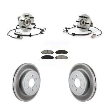 Front Hub Bearing Coated Brake Rotor Pads Kit For 03-04 Dodge Dakota 4WD with 4-Wheel ABS KBB-104390