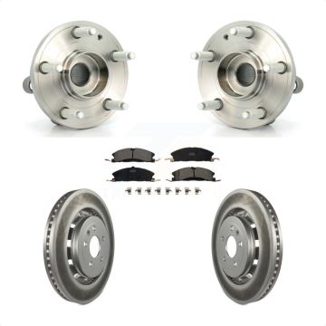 Front Hub Bearing Coated Brake Rotor Pad Kit For Ford Explorer Police Interceptor Utility KBB-104414