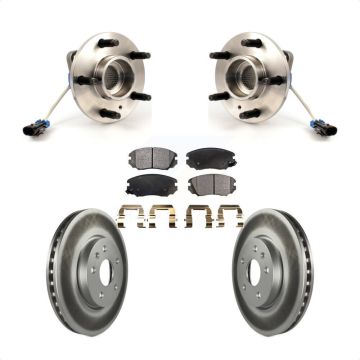 Front Hub Bearing Assembly Coated Disc Brake Rotors And Pads Kit For 2010 Buick Allure KBB-104449