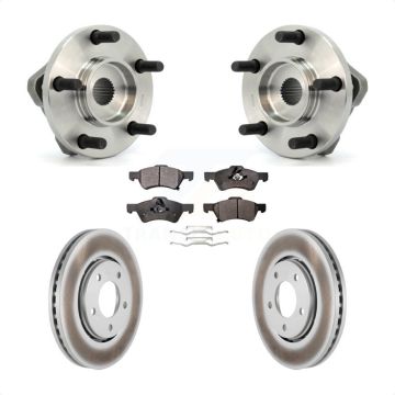 Front Hub Bearing Assembly Coated Brake Rotor Pads Kit For Dodge Caravan Chrysler Voyager KBB-104451
