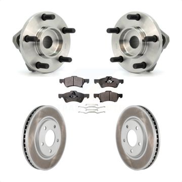 Front Hub Bearing Coated Disc Brake Rotor Pad Kit For Dodge Grand Caravan Chrysler Town & KBB-104453