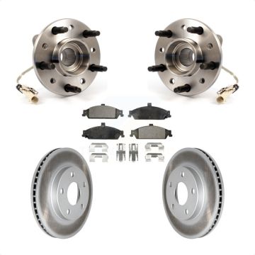 Front Hub Bearing Coated Brake Rotor Pads Kit For Pontiac Grand Am Chevrolet Malibu Alero KBB-104458