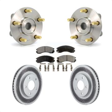 Front Hub Bearing Assembly Coated Brake Rotor & Pads Kit For 2000 Mitsubishi Eclipse 3.0L KBB-104461