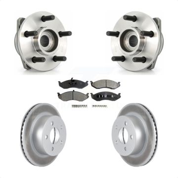 Front Hub Bearing Assembly Coated Disc Brake Rotor Pads Kit For Jeep Wrangler Cherokee TJ KBB-104464