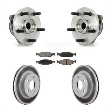 Front Hub Bearing Assembly Coated Disc Brake Rotors And Pads Kit For Jeep Grand Cherokee KBB-104465