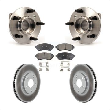 Front Hub Bearing Coated Brake Rotor And Pad Kit For Chevrolet Impala Monte Carlo Non-ABS KBB-104468