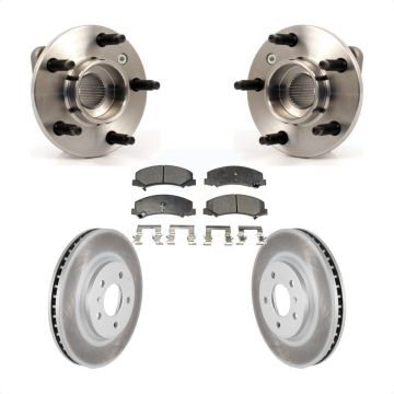 Front Hub Bearing Coated Brake Rotor And Pad Kit For Chevrolet Impala Monte Carlo Non-ABS KBB-104471