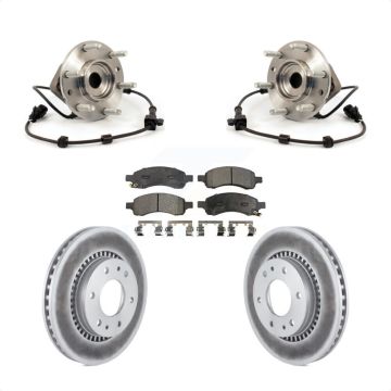 Front Hub Bearing Coated Brake Rotor & Pads Kit For Chevrolet Trailblazer GMC Envoy Buick KBB-104477