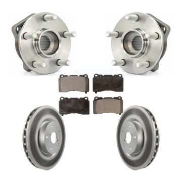 Front Hub Bearing Assembly Coated Brake Rotor & Pads Kit For 2014 Subaru WRX Limited Base KBB-104523