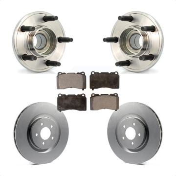 Front Hub Bearing Assembly Coated Disc Brake Rotors And Ceramic Pads Kit For Ford Mustang KBB-104529