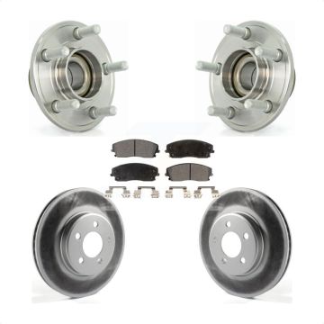 Front Hub Bearing Coated Brake Rotor & Pads Kit For Dodge Chrysler 300 Charger Challenger KBB-104533