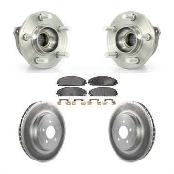 Front Hub Bearing Coated Brake Rotor & Pads Kit For Dodge Chrysler 300 Charger Challenger KBB-104538