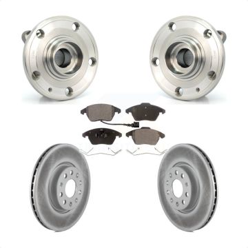Front Hub Bearing Coat Brake Rotor Pad Kit For Volkswagen Jetta Beetle Audi GTI Eos CC A3 KBB-104552
