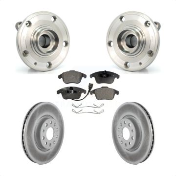Front Hub Bearing Coated Brake Rotor Pad Kit For Volkswagen Tiguan Passat Audi Q3 Quattro KBB-104553
