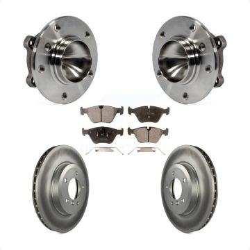 Front Hub Bearing Assembly Coated Disc Brake Rotor And Ceramic Pad Kit For 2006 BMW 330Ci KBB-104559
