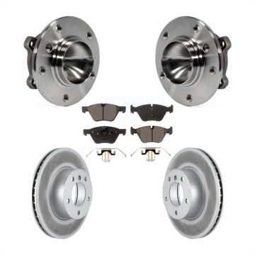 Front Hub Bearing Assembly Coated Disc Brake Rotor & Pads Kit For BMW 128i 328i 323i 325i KBB-104560