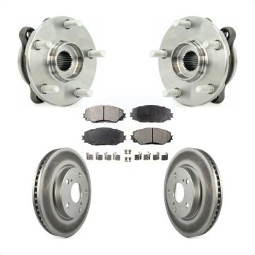 Front Hub Bearing Assembly Coated Disc Brake Rotor & Pad Kit For 2013-2018 Toyota RAV4 LE KBB-104574