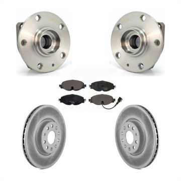 Front Hub Bearing Assembly Coated Disc Brake Rotor & Pad Kit For Volkswagen Golf Alltrack KBB-104579
