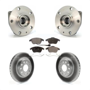 Front Hub Bearing Coated Brake Rotor Pad Kit For Volkswagen Rabbit 3 Bolt Mounting Flange KBB-104580