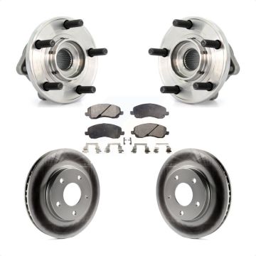 Front Hub Bearing Assembly Coated Brake Rotor & Pad Kit For 2009 Dodge Caliber R/T/SXT/SE KBB-104582