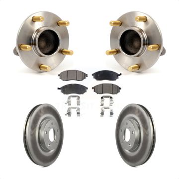 Front Hub Bearing Assembly Coated Disc Brake Rotor & Pad Kit For INFINITI G35 Nissan 350Z KBB-104596