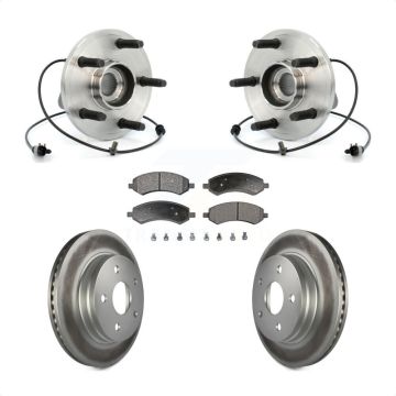 Front Hub Bearing Coated Brake Rotor & Pad Kit For 2007-2009 Chrysler Aspen Dodge Durango KBB-104599