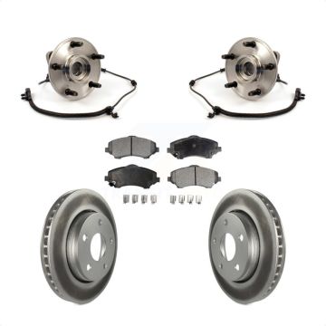 Front Hub Bearing Assembly Coated Disc Brake Rotor & Pads Kit For 2007-2010 Jeep Wrangler KBB-104601