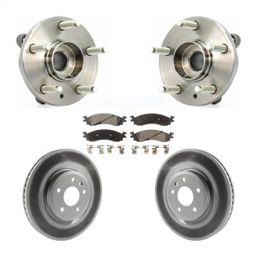 Front Hub Bearing Assembly Coated Disc Brake Rotor Pads Kit For 2010-2012 Ford Taurus SHO KBB-104607