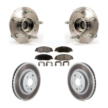 Front Hub Bearing Assembly Coated Disc Brake Rotors And Ceramic Pads Kit For Cadillac CTS KBB-104618
