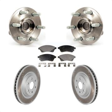 Front Hub Bearing Assembly Coated Disc Brake Rotor And Pad Kit For Cadillac SRX Saab 9-4X KBB-104634