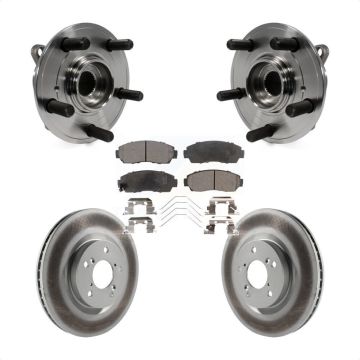 Front Hub Bearing Assembly Coated Disc Brake Rotor & Pads Kit For 2011-2014 Honda Odyssey KBB-104636