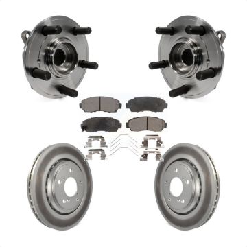 Front Hub Bearing Assembly Coated Disc Brake Rotor & Pads Kit For 2015-2017 Honda Odyssey KBB-104637