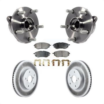 Front Hub Bearing Assembly Coated Disc Brake Rotor & Pads Kit For 2015 Subaru Legacy 2.5L KBB-104655