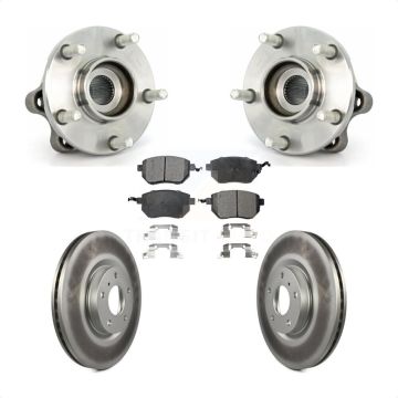 Front Hub Bearing Assembly Coated Disc Brake Rotor & Pads Kit For 2005-2007 Nissan Murano KBB-104668