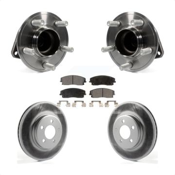 Front Hub Bearing Coated Brake Rotor & Pads Kit For Dodge Charger Chrysler 300 Challenger KBB-104679