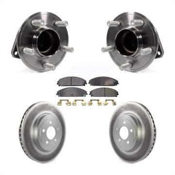 Front Hub Bearing Coated Brake Rotor & Pads Kit For Dodge Charger Chrysler 300 Challenger KBB-104680