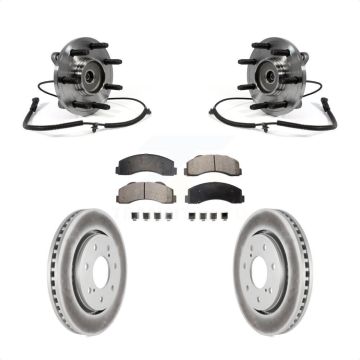 Front Hub Bearing Assembly Coated Disc Brake Rotors And Ceramic Pads Kit For Ford F-150 KBB-104685