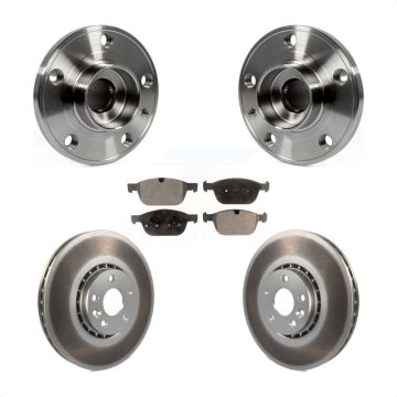 Front Hub Bearing Assembly Coated Disc Brake Rotors And Pads Kit For 2010-2015 Volvo XC60 KBB-104689