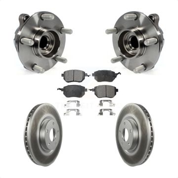 Front Hub Bearing Assembly Coated Disc Brake Rotors And Pads Kit For INFINITI FX35 RWD KBB-104692